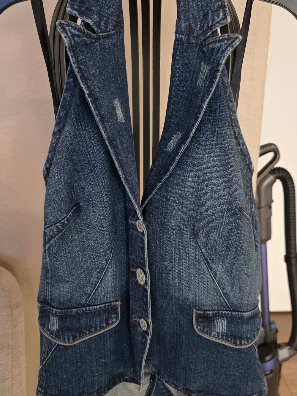 Bisou Bisou Blue Denim Jacket with Embroidered Label